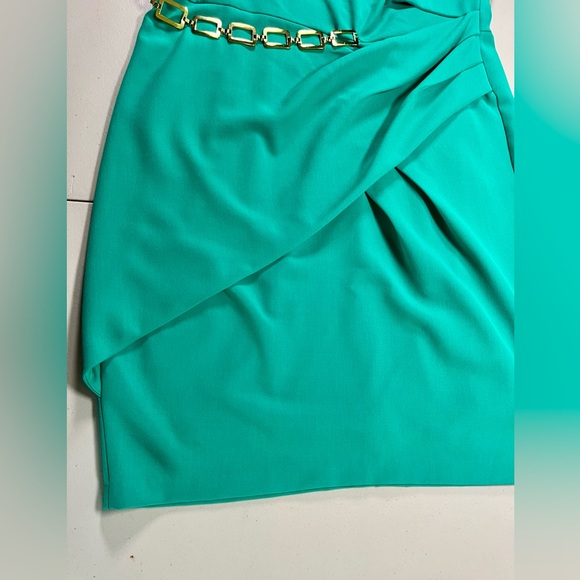 dressbarn sleeveless Green Dress with Gold Chain - Picture 11 of 16